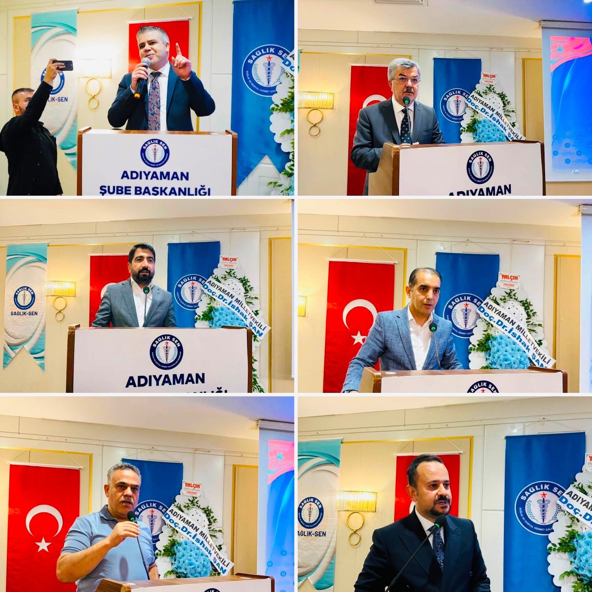 adymnsagliksen's tweet photo. Sağlık-Sen Genel Başkan Yardımcımız Sayın Yasin Barutcu  Başkanımızın teşrifleriyle;

Sağlık-Sen Adıyaman Şubemizin 7. Olağan Genel Kurulu'nu büyük bir Coşku, beraberlik ve kardeşlik atmosferi içerisinde gerçekleştirdik.

Genel Kurulumuza katılımlarıyla bizleri onurlandıran;

➡️ AK Parti Adıyaman İl Başkanı Sayın Av.Ekrem ÇADIR,
➡️ Memur-Sen Adıyaman İl Temsilcisi ve Eğitim-Bir-Sen Şube Başkanımız Sayın Mehmet DEMİR,
➡️ İl Sağlık Müdürümüz Sayın Prof.Dr.Mehmet ŞİRİK,
➡️ Sosyal Güvenlik Kurumu İl Müdürümüz Sn.Mücahit ÇELİK,
➡️ Ağrı Şube Başkanımız Sayın Fevzi MAĞAL,
➡️ Batman Şube Başkanımız Sayın İbrahim Halil DURSUN,
➡️ Bilecik Şube Başkanımız Sayın Emrah GÖZTEPE,
➡️ Elazığ Üniversite Şube Başkanımız Sayın Enes BAL,
➡️ Gaziantep Şube Başkanımız Sayın Mehmet Ali ARAYICI,
➡️ Kahramanmaraş Şube Başkanımız Sayın Bünyamin Mutlu DEMİRCİ,
➡️ Kilis Şube Başkanımız Sayın İmam Hüseyin ÖZCAN,
➡️ Malatya Şube Başkanımız Sayın Hasan ULUTAŞ,
➡️ Mardin Şube Başkanımız Sayın Abdullah SARUHAN,
➡️ Osmaniye Şube Başkanımız Sayın Muhittin ÇENET,
➡️ Şanlıurfa Şube Başkanımız Sayın Abdulkadir YABİR,
➡️ Şırnak Şube Başkanımız Sayın Sabgatullah ANMAL,
➡️ Tunceli Şube Başkanımız Sayın Kadir İŞİTMEN,
➡️ Diyarbakır Şube Başkan Yardımcılarımız,
➡️ Hak-İş Sendikası İl Başkanımız Sayın Hasan KILINÇ,
➡️ Öz Sağlık-İş Şube Başkanımız Sayın Mustafa Uğur KÖSE,
➡️ Diyanet-Sen Adıyaman Şube Başkanımız Sayın Emin ÇİL,
➡️ Büro Memur-Sen Adıyaman Şube Başkanımız Sayın Resul TAŞKIN,
➡️ Kültür Memur-Sen Adıyaman İl Temsilcimiz Sayın Bahattin ÜNSAL,
➡️ Ulaştırma Memur-Sen Adıyaman İl Temsilcimiz Sayın Mahmut ÇELİK,
➡️ Birlik Haber-Sen Adıyaman İl Temsilcimiz Sayın Zahit ORHAN,
➡️ Enerji Bir-Sen Adıyaman İl Temsilcimiz Sayın Hayrettin DOĞAN,
➡️ Bem-Bir-Sen Adıyaman İl Temsilcimiz Sayın Erkan YAĞIZLI,
➡️ Bayındır Memur-Sen Adıyaman İl Temsilcimiz Sayın Osman ÇELEBİ,
➡️ Ağrı Bem-Bir-Sen Başkanımız Sayın Osman KARASU,
➡️ Ağrı Bayındır Memur-Sen Başkanımız Sayın Şahin KAYA,
➡️ Aile ve Sosyal Hizmetler İl Müdür Yardımcımız Sayın Osman İDE,
➡️ Destek Hizmetleri Başkanımız Sayın Osman AYDIN,
➡️ Kamu Hastaneleri Hizmetleri Başkanımız Sayın Doç.Dr.Fedli Emre KILIÇ,
➡️ Halk Sağlığı Hizmetleri Başkanımız Sayın H.Mustafa KUTLU,
➡️ Adıyaman Eğitim ve Araştırma Hastanesi Başhekimimiz Sayın Dr.Öğr.Üyesi Mehmet TEPE,
➡️ TÜGVA İl Başkanımız Sayın Recep TEPE,
➡️ İHH Adıyaman İl Temsilcimiz Sayın Mücahit TEKİN,
➡️Adıyaman Kent Konseyi Başkanımız Sayın Sinan TEMEL,
➡️ Yeşilay Adıyaman Şube Başkanımız Sayın Bahattin TUNÇ,
➡️ Sağlık ve Sosyal Hizmet Kurumlarımızın Çok Değerli Yöneticileri,
➡️ Sağlık-Sen İlçe Başkanlarımız ve Yönetim Kurulu Üyelerimiz,
➡️ Birbirinden kıymetli Delegelerimiz,
➡️ Teşkilatımızın omurgasını oluşturan fedakâr temsilcilerimiz, Hekim Komisyonumuz, Kadın Komisyonumuz ve Gençlik Komisyonumuz ile tüm misafirlerimize en kalbi teşekkürlerimizi sunuyoruz.

Ayrıca, bugüne kadar büyük bir özveriyle görev yaparak teşkilatımıza önemli katkılar sunan önceki dönem Yönetim Kurulu üyelerimize emekleri ve gayretleri için teşekkür ediyor, 7. Olağan Genel Kurulumuzda delegelerimizin teveccühüyle seçilen yeni dönem Yönetim Kurulu üyelerimizi tebrik ediyor, görevlerinde üstün başarılar diliyoruz.

Bu anlamlı buluşma; teşkilatımızın birlik ve beraberliğinin, kardeşlik hukukunun ve ortak dava bilincinin en güzel göstergelerinden biri olmuştur.

Sağlık-Sen Adıyaman Şubesi olarak, dün olduğu gibi bugün de yarın da sağlık ve sosyal hizmet çalışanlarımızın hak ve menfaatlerini korumak, emeğin onurunu yüceltmek ve güçlü teşkilat yapımızla mücadelemizi kararlılıkla sürdürmek için var gücümüzle çalışmaya devam edeceğiz.

7. Olağan Genel Kurulumuzun; teşkilatımıza, üyelerimize, sağlık ve sosyal hizmet çalışanlarımıza, Adıyaman'ımıza ve ülkemize hayırlı olmasını diliyor; katılım sağlayan, destek veren ve emeği geçen herkese gönülden teşekkür ediyoruz.

Birliğimiz daim, mücadelemiz güçlü, kardeşliğimiz baki olsun…

Sağlık-Sen Adıyaman