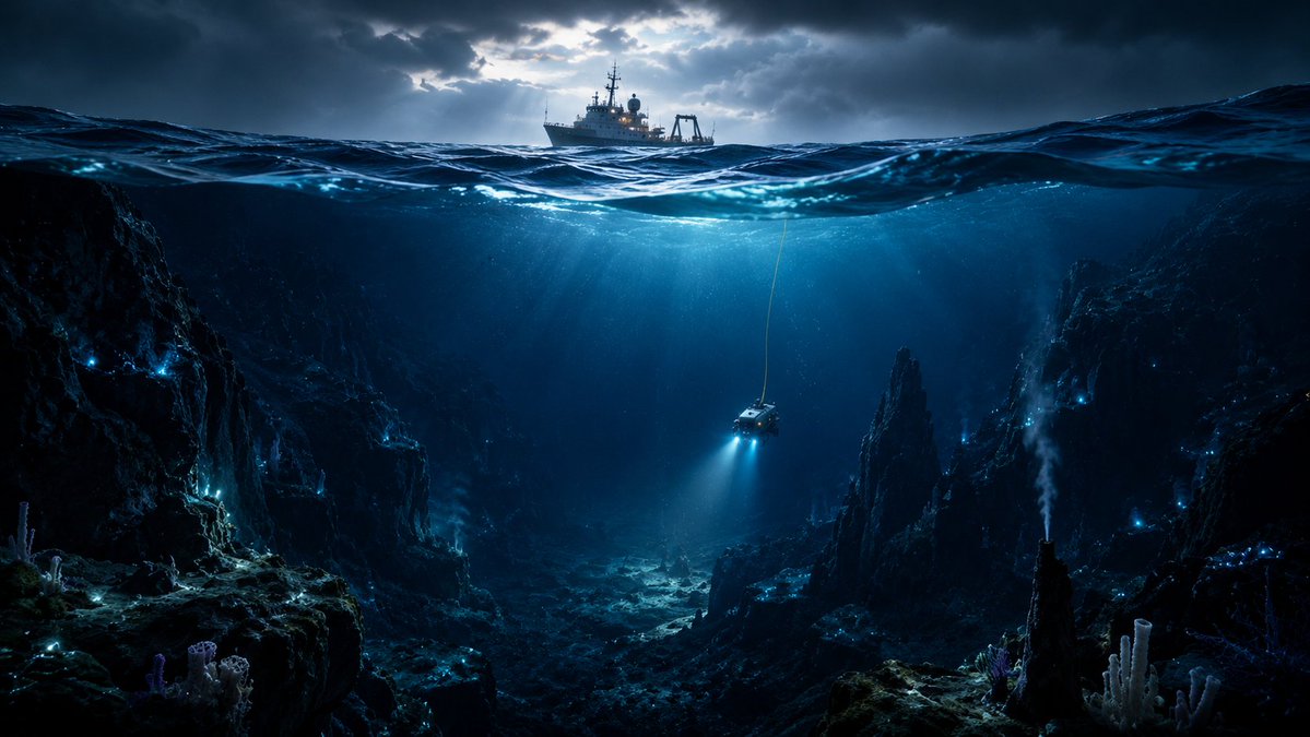 Callme_Meggy's tweet photo. We live on a planet we barely know. 
More than 90% of the ocean is deep ocean.

And we've visually explored less than 0.001% of the deep-ocean seafloor.

Earth still has places we've never seen.

Source: NOAA Exploration https://t.co/QectKP7WLp