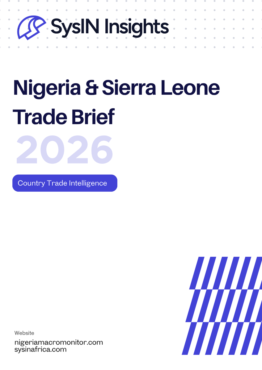 sysininsights's tweet photo. We just published our new brief in SysIN Insights' Country Trade Intelligence on Nigeria to Sierra Leone trade flows.

Read the report online - https://t.co/A3IIQyhpRe

#Nigeria #SierraLeone #Africa #TradeIntelligence #AfCFTA #SysINInsights #NigeriaMacroMonitor https://t.co/uwKTb3Uxov