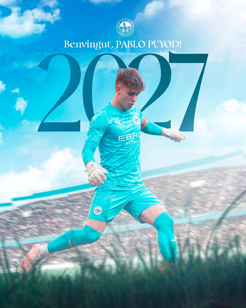atletic_lleida's tweet photo. 🔝 | OFICIAL | Pablo Puyod, nou porter de l’Atlètic Lleida.

Conegut futbolísticament com a Pol, arriba procedent de l’Utebo per reforçar la porteria atlètica.

Nascut a Borja el 22 de gener de 2003, ha format part les dues últimes temporades d’una plantilla que ha disputat dos play-offs consecutius d’ascens a Primera RFEF.

Porter jove, àgil, ràpid sota pals i amb bon joc de peus, completarà la porteria al costat d’Albert Alfonso i Joel Llobera.

Benvingut!