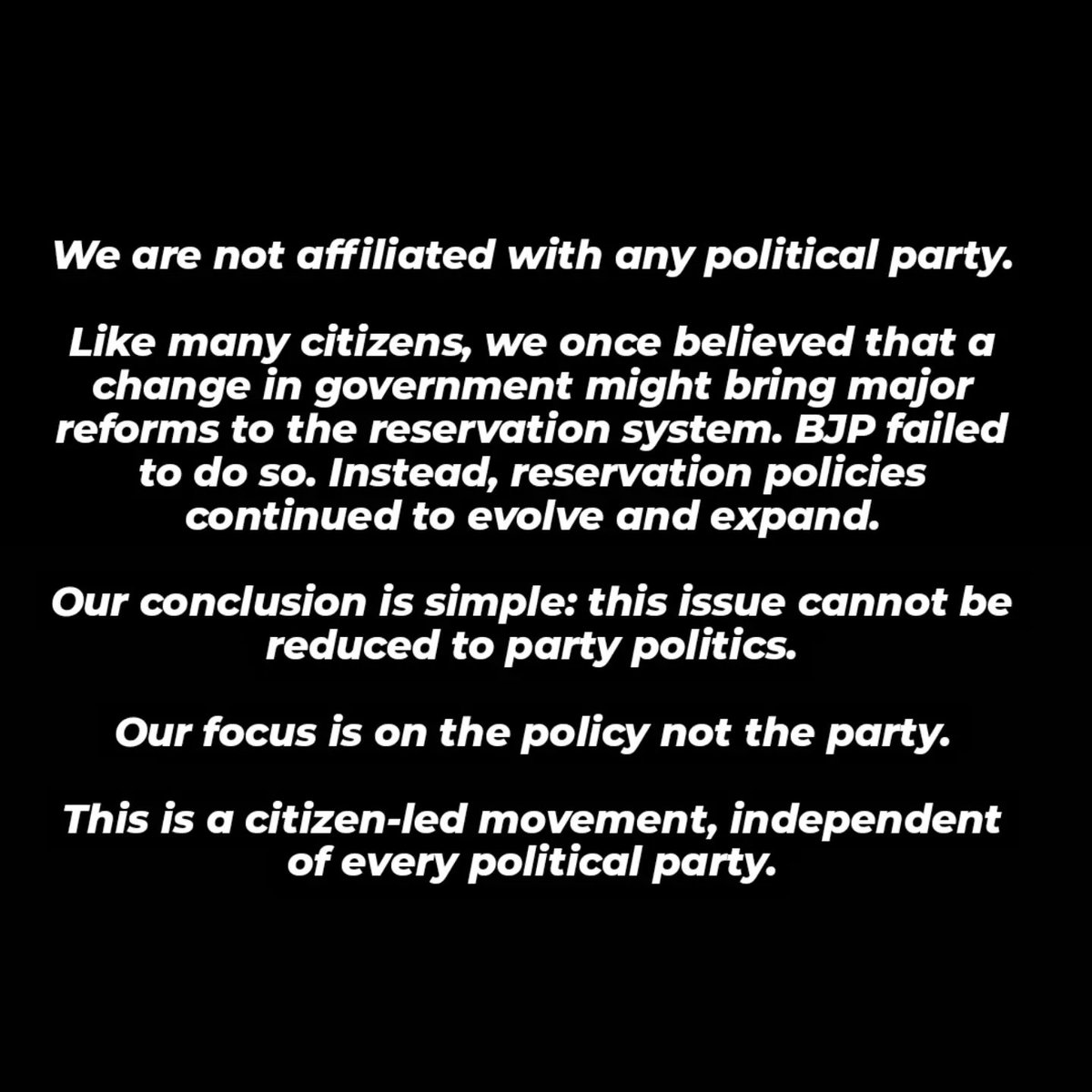 RHMofficialx's tweet photo. Remember, 
Equality is a social right but reservation isn't. 
This fight is starting... https://t.co/yOfAefWtMY