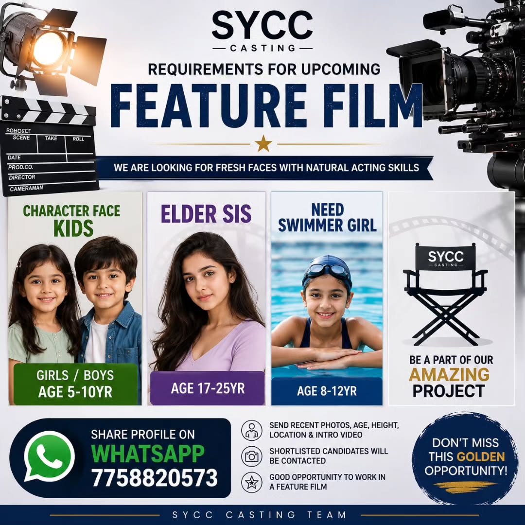 TrueFilmLovers's tweet photo. #Audition #CastingCall #CrewCall #TFL #Fauzi #Raaka #JanaNayagan #Ramayana #Varanasi #Odyssey #Toxic NO DHEERAJ NO LOCKUPP #OM 

WHATSAPP 7758820573

Note: We are not related to the original post in any capacity
Any wrong doing happens we r not responsible

IG @sycastingcompany https://t.co/P4UPj64xSK