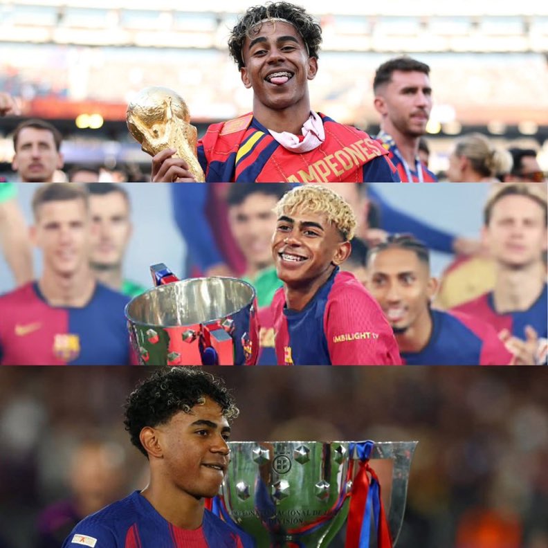 BarcaNewsFRA's tweet photo. 🗣️ Lamine Yamal en 2024 : « Avant mes 21 ans, je veux gagner la Coupe du monde, la Ligue des champions et deux autres titres de champion avec le Barça. »

Il se rapproche de son objectif de 2024. Il ne manque plus que la Ligue des champions, et il a deux ans pour y parvenir. 👀 https://t.co/tEFbtB6Voa