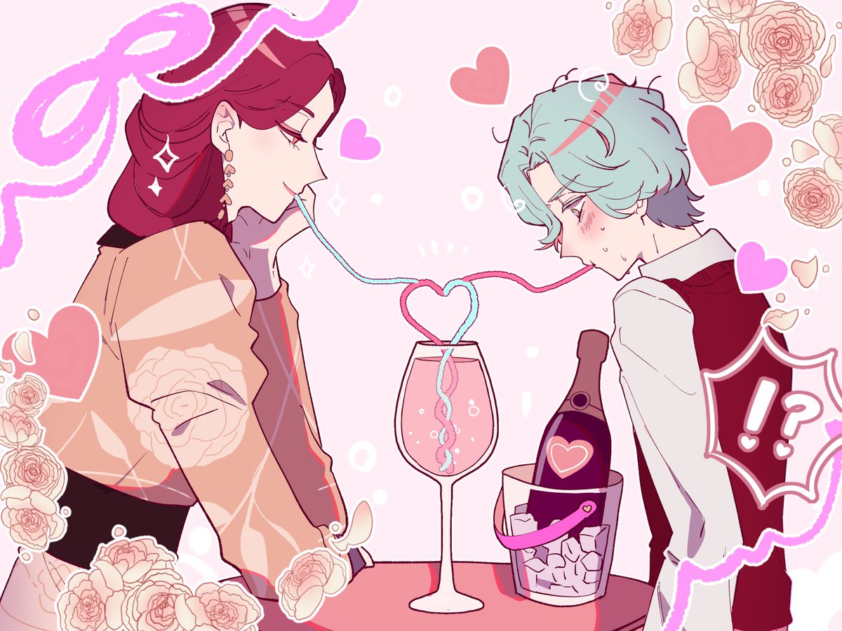 Alice_Toru_Aoi's tweet photo. #密誉版深夜の創作60分一本勝負2
♡@hisokakunokite2 ♡

第2回 お題 酒🩷🥂

大遅刻ですがぼたのばで！
⚠︎︎お酒をストローで飲むのは やめましょう！ https://t.co/CNa94jEN6P