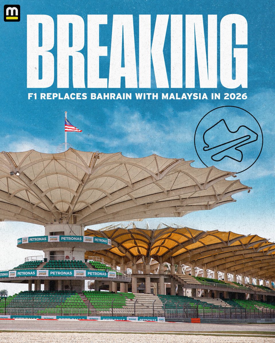 Motorsport's tweet photo. BREAKING: Sepang in Malaysia will officially replace the Bahrain circuit on October 4.

The race will still be called the Bahrain Grand Prix. https://t.co/lrkZkw3h0e