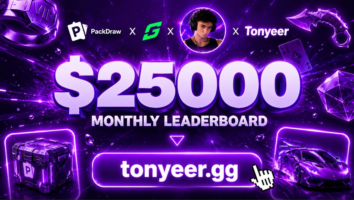 TonyeerKick's tweet photo. 💥Total $25.000 July Leaderboards Just Started.. Code "tonyeer"

♻️RT + TAG = $400 ($100 x 4)

🏆  $15.000 monthly Gamba Leaderboard https://t.co/CnY0Ii4Tnk
📦$10,000/monthly Packdraw Leaderboard
https://t.co/bNRSCeM0ld

➡️ Double Weekly Bonus
➡️ Deposit & Rankup Bonuses
➡️ Weekly Raffles & Challenges
➡️ Exclusive VIP Deals for High-rollers

DM me to get started! 📩