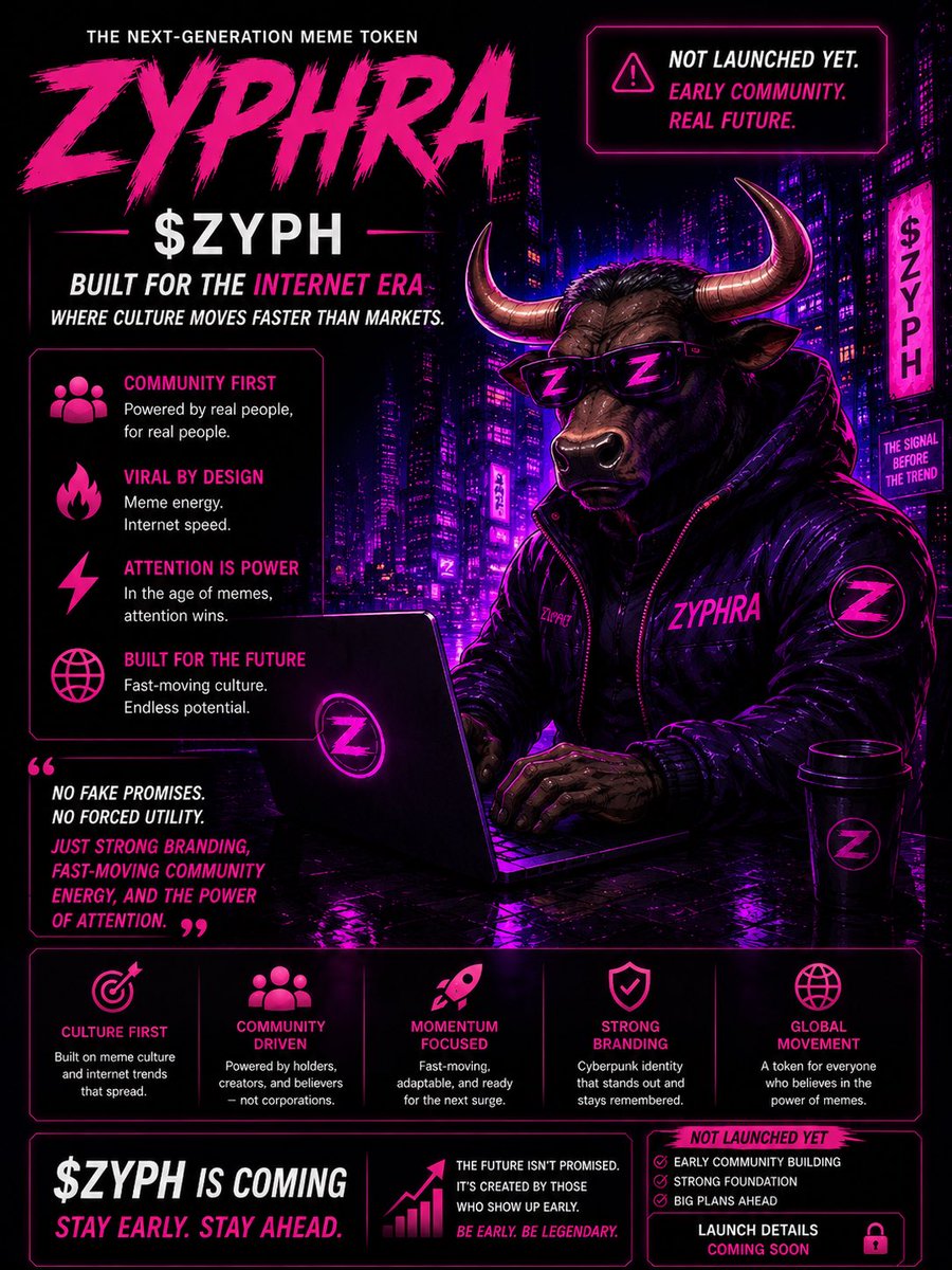 devjohnjerry's tweet photo. Not launched. Not forgotten.

Every movement starts with a few believers.

$ZYPH is building before the spotlight arrives.

⚡ The Signal Before The Trend.

Follow. Share. Stay early.

Be Early. Be Legendary. 🚀 https://t.co/LdezqpRCpf