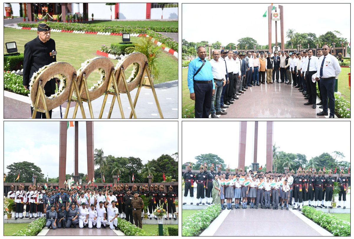 easterncomd's tweet photo. On the solemn occasion of #KargilVijayDiwas2026, Lt Gen VMB Krishnan, #ArmyCdrEC, along with all ranks and veterans of the Tri-Services, paid heartfelt tributes to the #Bravehearts at #VijaySmarak, #VijayDurg, #Kolkata. The wreath-laying ceremony honoured the indomitable courage, unwavering resolve and supreme sacrifice of the heroes who laid down their lives during the #KargilWar, inspiring generations with their selfless service to the Nation.

#KargilVijayDiwas2026 के अवसर पर लेफ्टिनेंट जनरल वीएमबी कृष्णन, #ArmyCdrEC ने तीनों सेनाओं के सभी रैंकों एवं पूर्व सैनिकों के साथ #कोलकाता स्थित #विजय_स्मारक, #विजय_दुर्ग पर वीर शहीदों को श्रद्धांजलि अर्पित की। इस गरिमामय पुष्पचक्र अर्पण समारोह में #KargilWar के वीरों के अदम्य साहस, अटूट संकल्प और सर्वोच्च बलिदान को श्रद्धापूर्वक नमन किया गया। उनका अमूल्य त्याग आज भी प्रत्येक भारतीय को राष्ट्रसेवा के लिए प्रेरित करता है।

@adgpi
@HQ_IDS_India
@SpokespersonMoD
@IAF_MCC
@indiannavy
@official_dgar
@IndiaCoastGuard
@HQ_DG_NCC
@ProDefKolkata
@lokbhavan_wb
@cmowbgov
@NorthernComd_IA
@nccwbskm
@nccner
@DIAV20
@EAC_IAF
@IN_EasternFleet
@IN_HQENC 

Facebook - https://t.co/ZEd9USIhzZ
Instagram - https://t.co/zznCHdWn0d