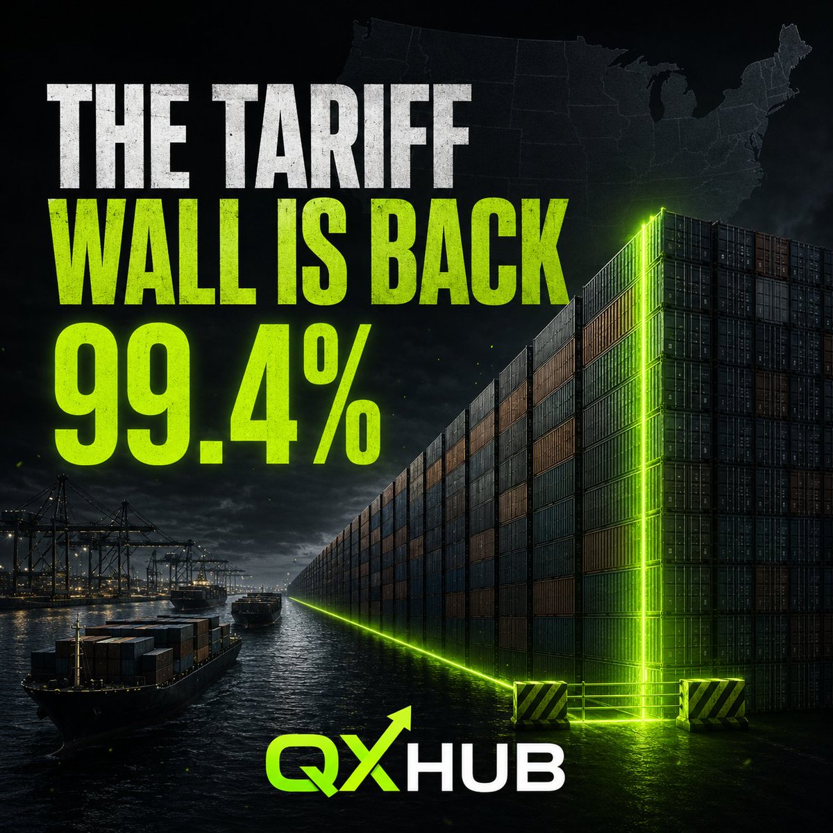 quotex_binary's tweet photo. The tariff wall is back—and markets barely blinked. New U.S. duties of 10%–12.5% now cover partners supplying 99.4% of imports. With lawsuits already filed and the Fed meeting next, Monday’s calm could be the real surprise. https://t.co/R4KPiDSnMv