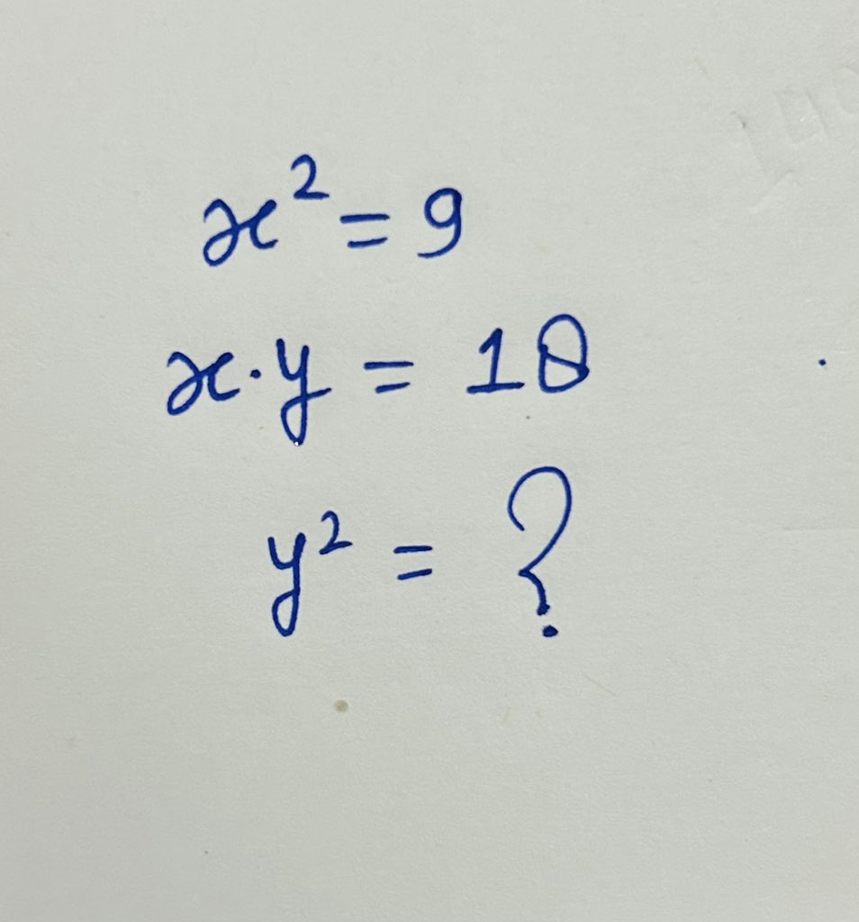 x^2=9 x.y=18 y^2=?