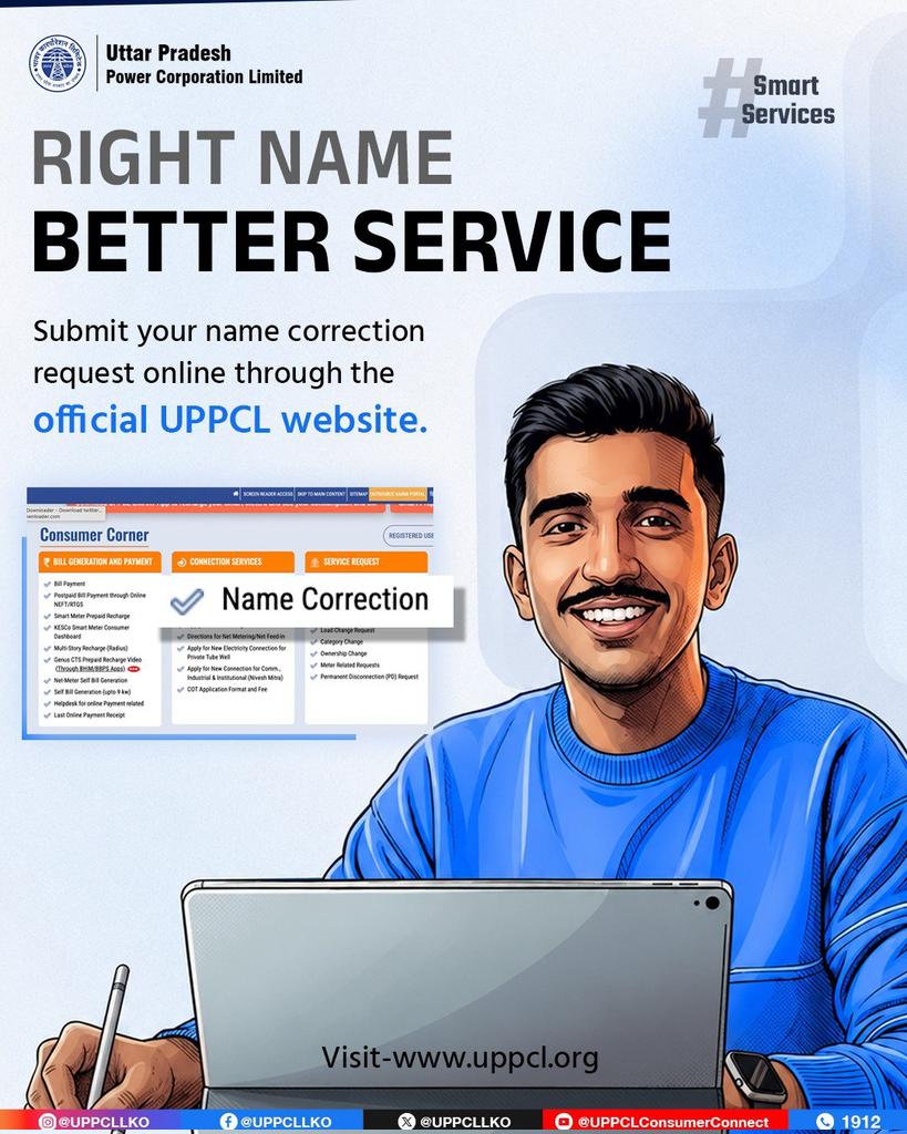 puvvnlsonbhadra's tweet photo. Accurate consumer details help ensure a smooth service experience.Visit https://t.co/D1dvdjWCLI to update the registered name on your electricity account quickly and conveniently.#UPPCL #ConsumerServices #NameUpdate #DigitalUPPCL #OnlineServices
@CMOfficeUP
@EMofficeUP
@UPPCLLKO https://t.co/gHTRjtQ4QB