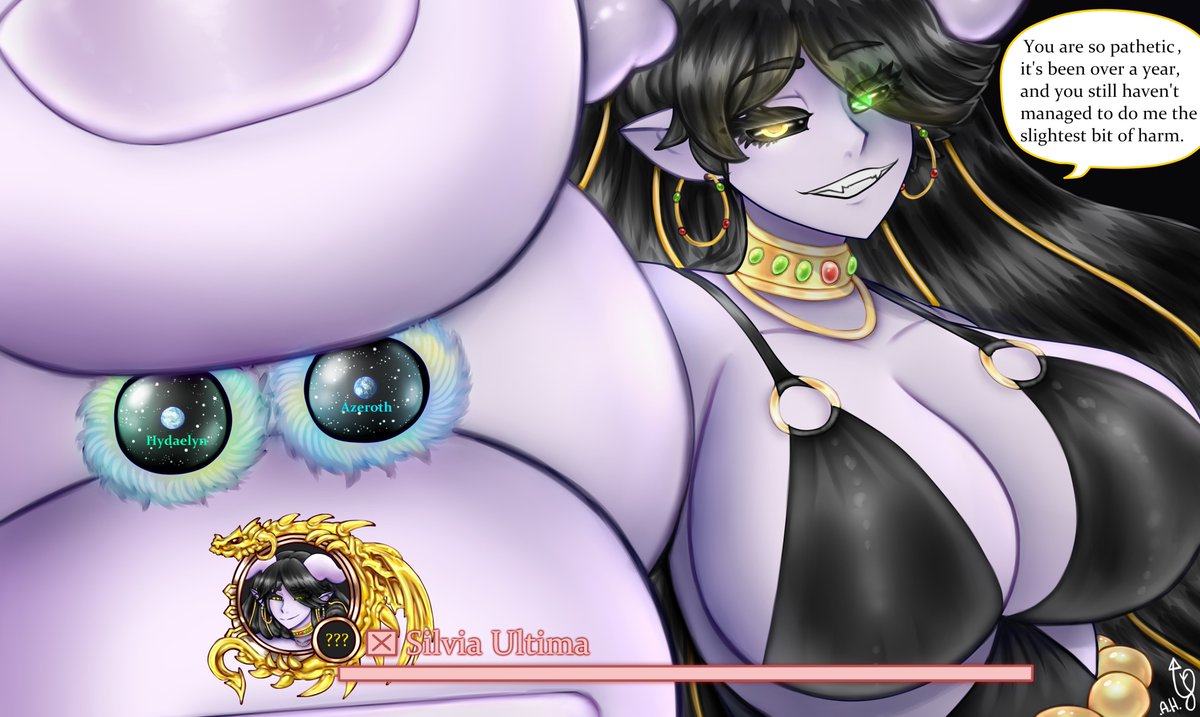 Silvia_Ultima's tweet photo. #Sizetwitter #Vtuber "Here it is, for my Birthday, I comissioned @MajouMegami for a lovley Picture and she deliverd once again masterclass of art and size~! Well I always wanted to give my beloved a peek about how I would be as a boss or "Final Boss" like and my first though came https://t.co/J6YpwDRbuX