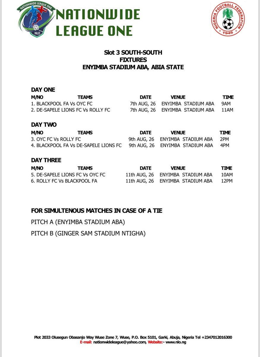 theNNLO's tweet photo. SOUTH-SOUTH, SOUTH-EAST PROMOTION PLAY-OFFS FIXTURES📍

#NLO26
#PromotionPlayoff
#MTN
#SofaScore
#ZkyteTechnologies https://t.co/toUwB2sFeT