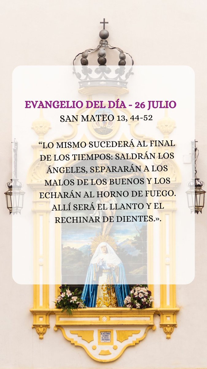 Hdad_Museo's tweet photo. Hoy XVII Domingo del Tiempo Ordinario os compartimos el Santo Evangelio para su lectura y reflexión y además queremos mandar un afectuoso abrazo y saludo a todos nuestros mayores y abuelos en el día de Santa Ana y San Joaquín 
https://t.co/iIeommN7lv https://t.co/COBqz3KJXi