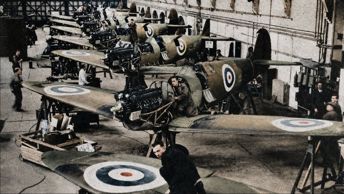 UntoldWarFacts's tweet photo. In September 1940 the Luftwaffe bombed the Spitfire factory in Southampton and claimed to have wrecked it. They had every reason to believe they had crippled British fighter production.

What followed instead was that the Spitfire was taken apart and hidden. Production was scattered into garages, laundries, bus depots and sheds across southern England.

Much of the work was done by young women in their teens and twenties.

This is the story of the Secret Spitfires..🧵1/5