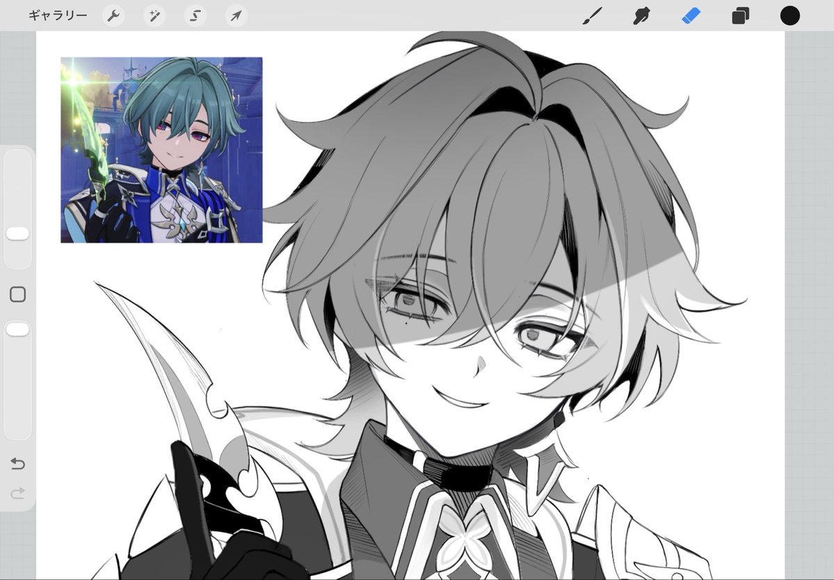 Acodesita's tweet photo. ローエン見たら描きたくなってしまったのwip https://t.co/K93jkYE970