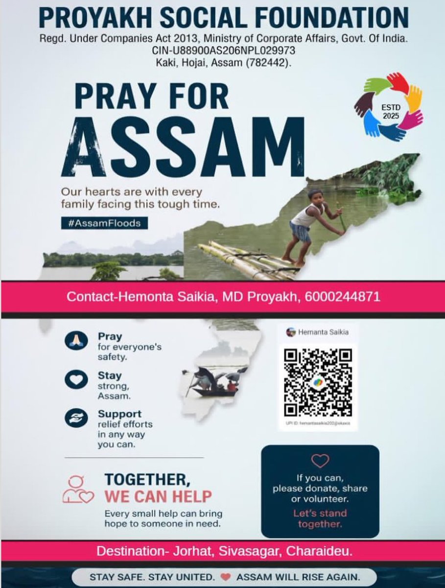 humorosaurus's tweet photo. Evenly distributed it across these four verified Assam flood relief funds. If any of you wish to contribute, you can reach out to them directly.

Amplify! https://t.co/1o6oAm0U6y