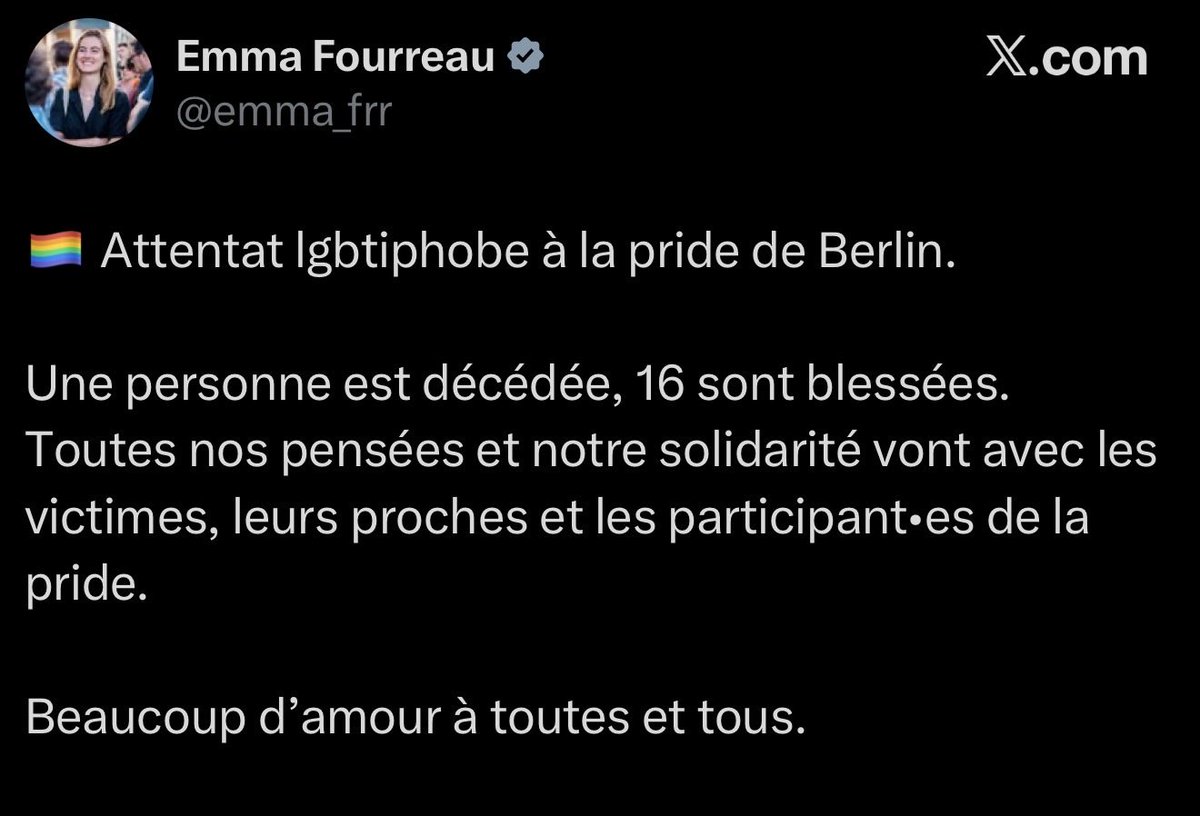 LBleuBlancRouge's tweet photo. Le mot d’ordre, ce matin, chez l’ensemble des élus LFI, consiste à qualifier l’attentat d’« lgbtiphobe ». Leurs militants vont jusqu’à accuser « l’extrême droite », uniquement pour éviter d’admettre qu’il s’agit d’un attentat islamiste perpétré par un sympathisant de l’État islamique.🙄

Ils redoutent qu’en dénonçant le fondamentalisme islamiste, ils ne s’aliènent l’électorat musulman qu’ils courtisent. Ce sont eux qui établissent l’amalgame, comme si lutter contre l’islam radical revenait à combattre l’ensemble des musulmans.

Je n’ai plus de mots pour exprimer à quel point ces extrémistes d’extrême gauche, complètement prisonniers de leur idéologie, se comportent en véritables fanatiques.