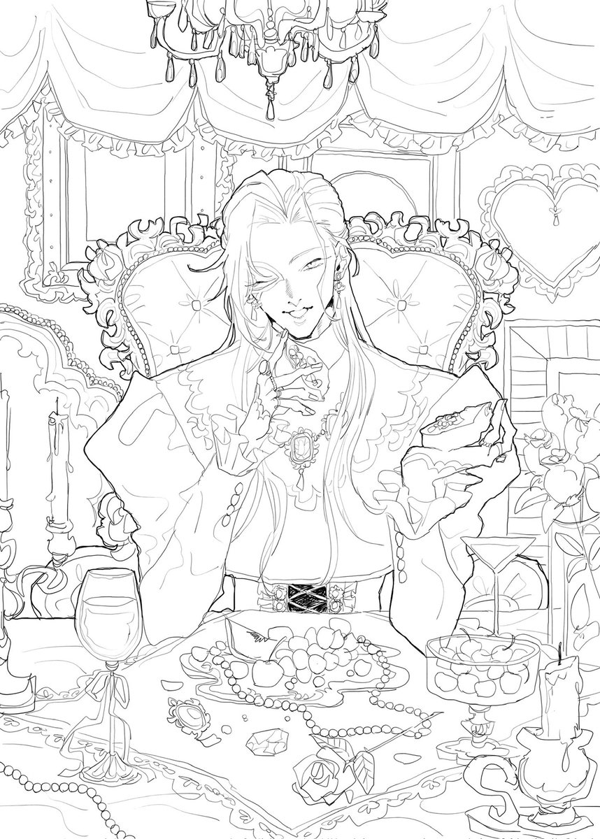 h_24ky's tweet photo. 線画🪞 https://t.co/MtpkRyqMTu