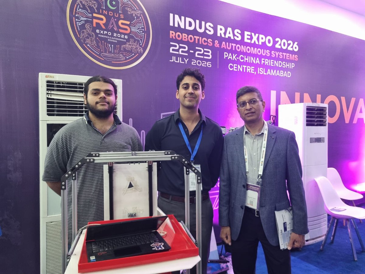 Solexes2025's tweet photo. We were proud to participate in Indus RAS Expo 2026 in Islamabad, where some of Pakistan's brightest minds came together to showcase innovations in Artificial Intelligence, Robotics, and Autonomous Systems.

What impressed us most was the incredible talent and passion of aspiring engineers presenting projects at every stage of development—from early concepts to market-ready solutions. Their creativity and determination are a powerful reminder that the future of Pakistan's technology ecosystem is already taking shape.

A sincere thank you to Ignite – National Technology Fund, the Ministry of Information Technology & Telecommunication (MoITT), the National Centre of Robotics and Automation (NCRA), NUST College of Electrical & Mechanical Engineering (E&ME), and the Indus RAS Expo 2026 Organizing Committee for bringing together academia, industry, startups, and innovators on one platform to inspire collaboration and accelerate technological advancement.

We're excited to continue engaging with this vibrant community and supporting the next generation of innovators shaping a smarter future.

#IndusRASExpo2026 #Ignite #MoITT #NCRA #NUST #ArtificialIntelligence #Robotics #Innovation #PakistanTech #Engineering #Solexes #MadeInPakistan