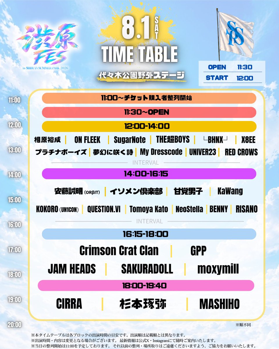 buzzpro_jp's tweet photo. 📢 「渋原FES in SHIBUYA SUMMER PARK 2026」開催！

代々木公園で3日間開催🔥
豪華アーティストが集結する夏のエンターテインメントフェス！

📅 2026年7月31日(金)〜8月2日(日)
📍 代々木公園 野外ステージ

🎫 チケット販売中！

🗓️DAY1｜7/31(金)
https://t.co/PfxTYSFKE9

🗓️DAY2｜8/1(土)
https://t.co/R6eESzIgVo

🗓️DAY3｜8/2(日)
https://t.co/jtKChO5DGr

🎤 豪華アーティスト出演
🌳 PARK STAGE（観覧無料）
🍴 神うまフェス 同時開催

この夏、代々木公園でお会いしましょう！☀️

#渋原FES #SHIBUYASUMMERPARK2026 #代々木公園 #夏フェス