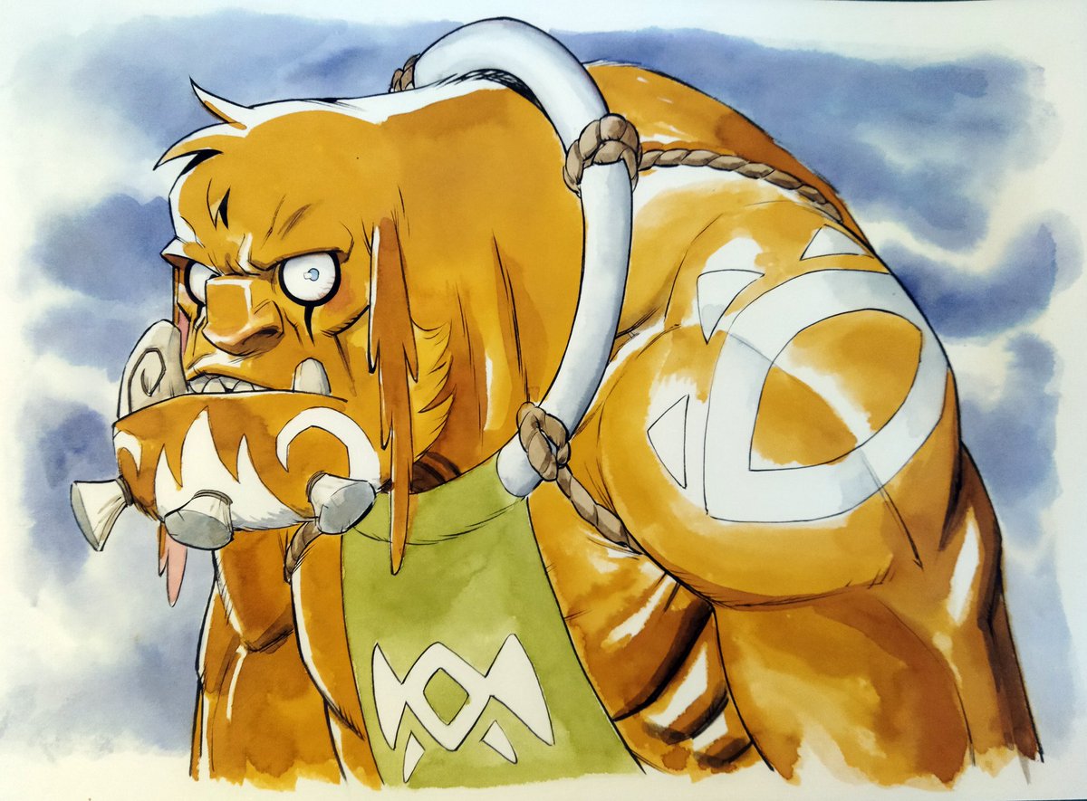 Mig_Migouze's tweet photo. Une autre commission avec Ogrest en buste. Je devrais faire plus de dessins couleur des personnages de la saga, ça pourrait être sympa. https://t.co/UiZimxMSh4