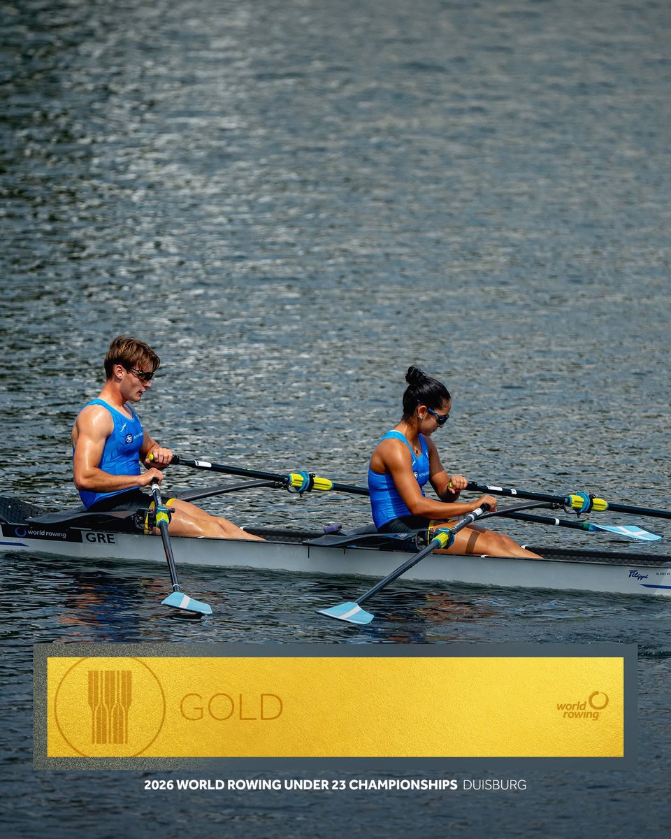 HellenicOlympic's tweet photo. 4⃣ νέα μετάλλια στο Παγκόσμιο Πρωτάθλημα Κωπηλασίας Κ23 στη Γερμανία.
🥇Γαβριέλα Λιόλιου-Πασχαλίνα Μουρατίδου στο διπλό σκιφ ελ βαρών
🥇Μηλένα Κοντού - Κωνσταντίνος Γιαννούλης στο διπλό σκιφ μεικτό 
🥈Νίκος Χωλόπουλος στο σκιφ
🥈Άγγελος Αθανασιάδης Καούδης στο σκιφ ελαφρών βαρών https://t.co/FXZjbGfUkZ