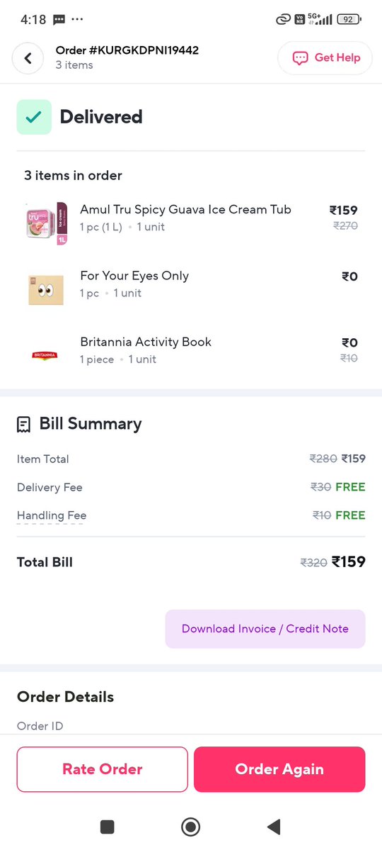 jyotigoswami0's tweet photo. @ZeptoNow @zeptocares 
Ordered spicy guava received strawberry crush. Complained via chat support but no resolution provided. https://t.co/QXdpTi7xkg