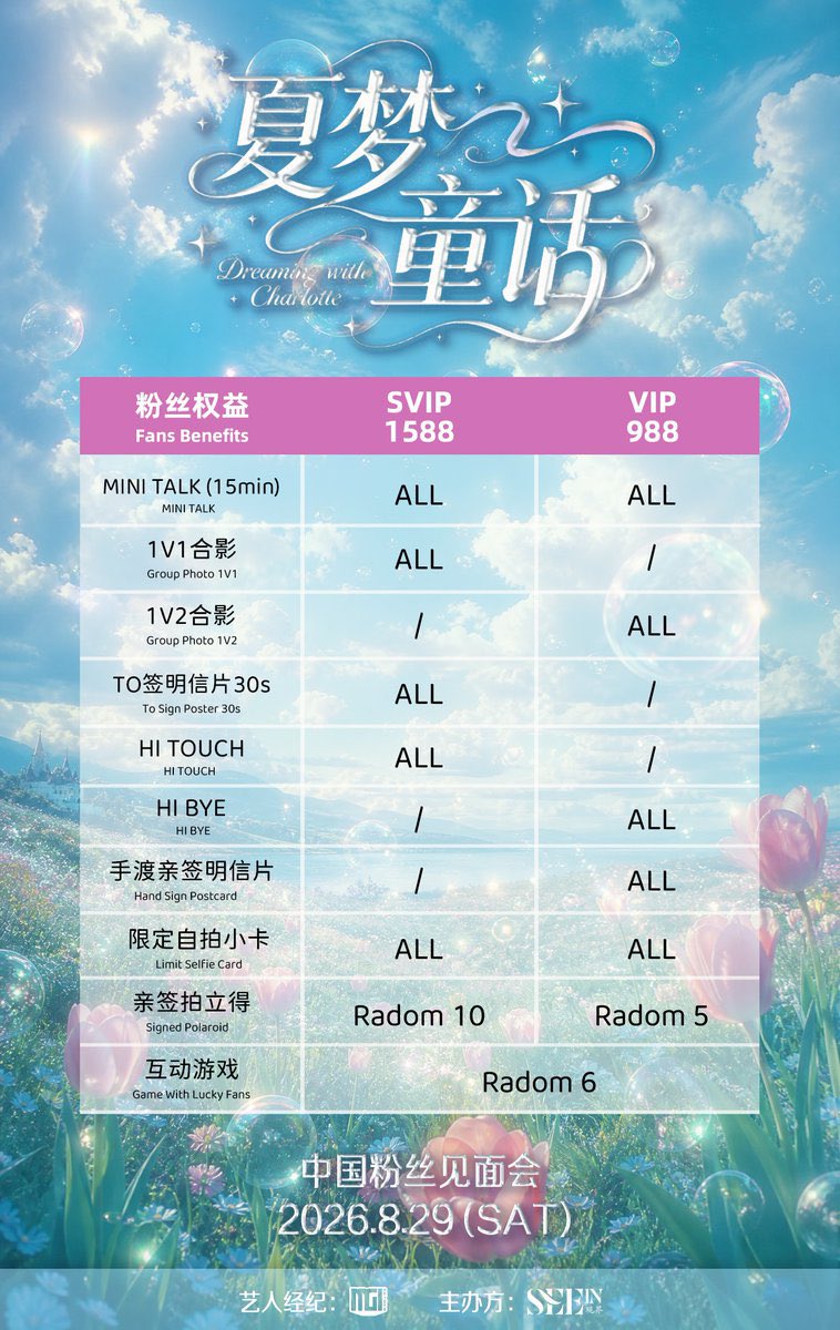 itscharlottyfam's tweet photo. พรุ่งนี้เตรียมตัวให้พร้อม เปิดจำหน่ายบัตร Dreaming with Charlotte – Charlotte Austin Fan Meeting in Shanghai, China  2026 ✨💫

ช่วงเวลาที่ทุกคนรอคอยกำลังจะเริ่มขึ้นแล้ว เตรียมตัวมาสร้างความทรงจำสุดพิเศษ พร้อมสิทธิพิเศษสุดเอ็กซ์คลูซีฟมากมาย ไม่ว่าจะเป็น MINI TALK, ถ่ายภาพ, HI TOUCH, ลายเซ็น และกิจกรรมสุดพิเศษกับแฟนๆ💖✨

📍Ticket Sales
📅 27 กรกฎาคม 2026
⏰ เวลา 17:00 น. (เวลาไทย)

📍 Stackable Package
📅 27 กรกฎาคม 2026
⏰ เวลา 19:00 น. (เวลาไทย)

📍 ช่องทางจำหน่ายบัตร : 微店 SEEIN观界

อย่าลืมตั้งปลุกและเตรียมตัวให้พร้อม แล้วมาร่วมเติมเต็มความฝันไปด้วยกันนะ 💙✨

#CharlotteAsiaTour2026
#CharlotteAustin #ชาล็อตออสติน @itscharlotty