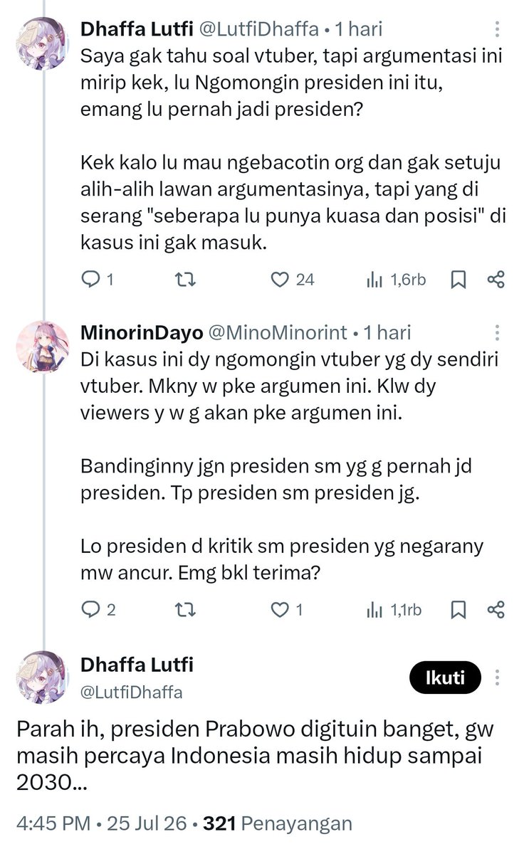 MinoMinorint's tweet photo. 2. Kalah y mindahin topik https://t.co/UVRAjTUCEW