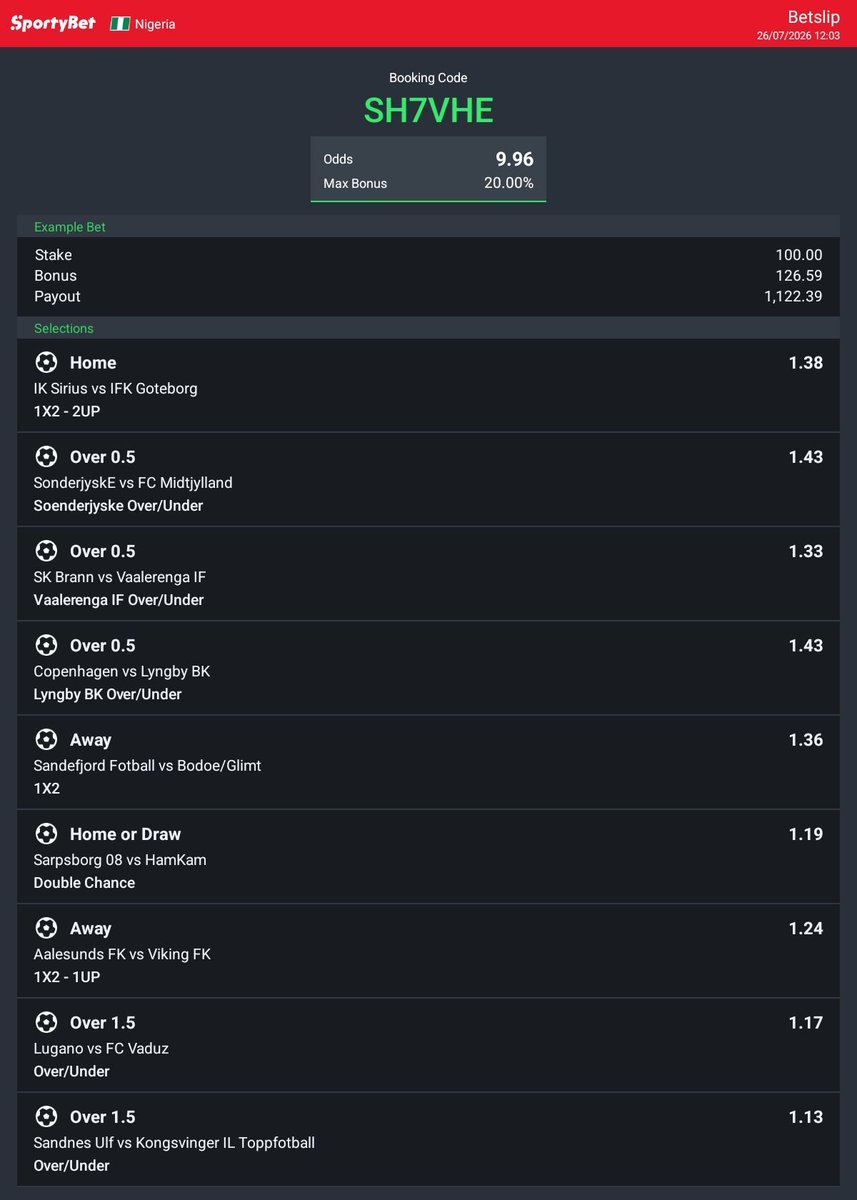 BetHero_daily's tweet photo. 10 Odds 🔥🔥🔥✅️
Jump on it now 👍👍👀
See you Later 🙏 https://t.co/ZQDE0azrX5