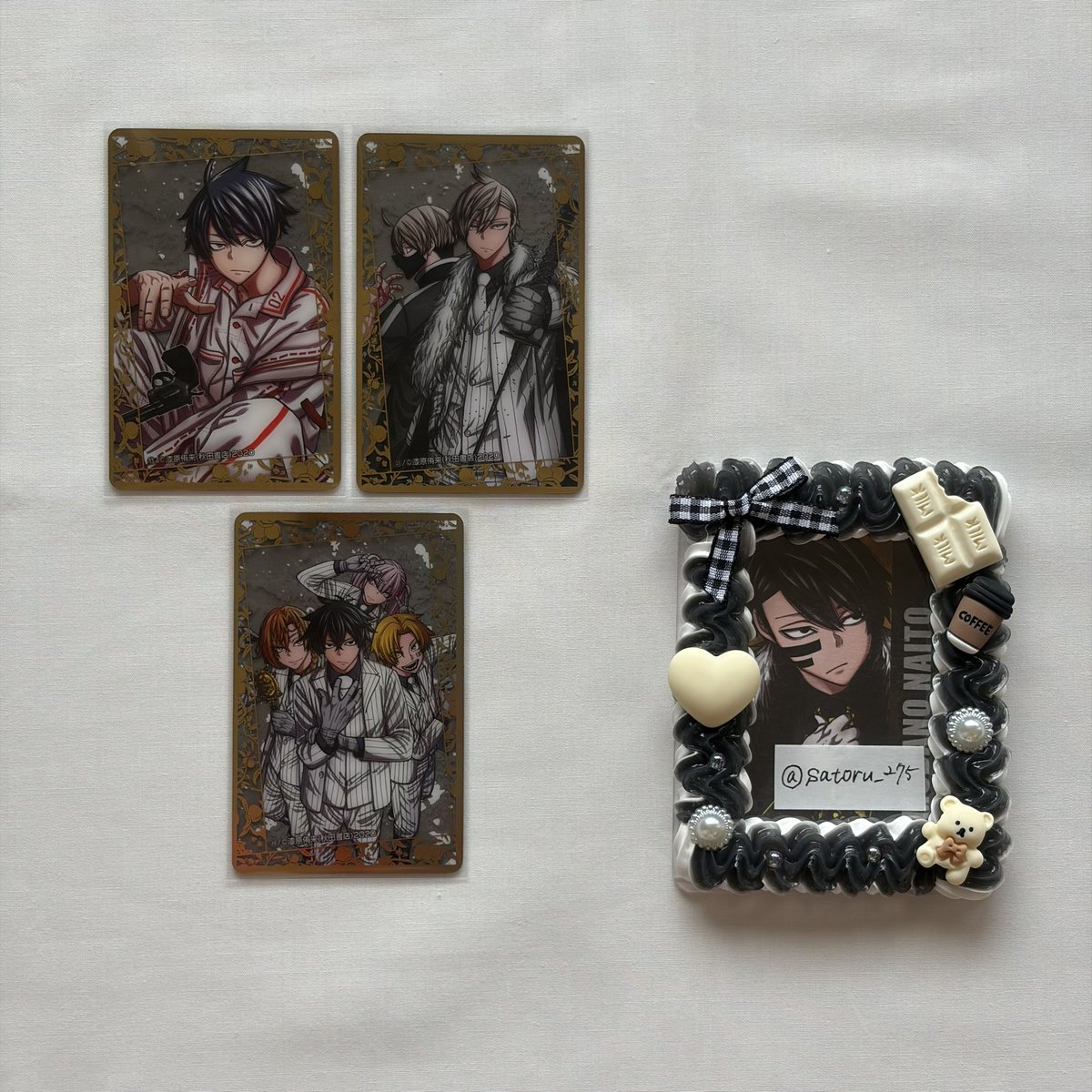 satoru_275's tweet photo. 𓊆譲渡𓊇　
桃源暗鬼 30巻発売記念
カバーキャラ大集結 箔押し クリアカード

　譲⌇画像参照(13巻 25巻 28巻)

　求⌇定価+送料

郵送📮希望
☑︎初回時リトリン必読
☑︎🎀含む纏めての方優先

検索からでもお気軽にお声掛け下さいꕥ https://t.co/fu1kpG83iC