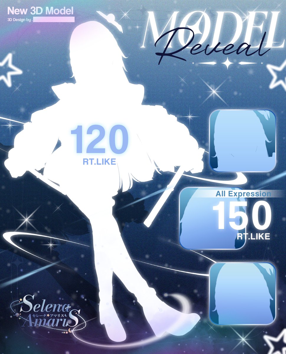 selenaamariz's tweet photo. ･        ──🎤── 3D MODEL !! ──🪐──         ･

Haii! sebagai salah satu batsu milestone Donogoals Anniversary, I present to you 3D MODEL SELENA AMARIS!! ✨ 

Eits~ sebelum intip-intip bantu Selen untuk mencapai angka di bawah supaya 3D modelnya bisa ter-reveal ya! 🩵𝄞𝄢 https://t.co/4vnPq8AwCb
