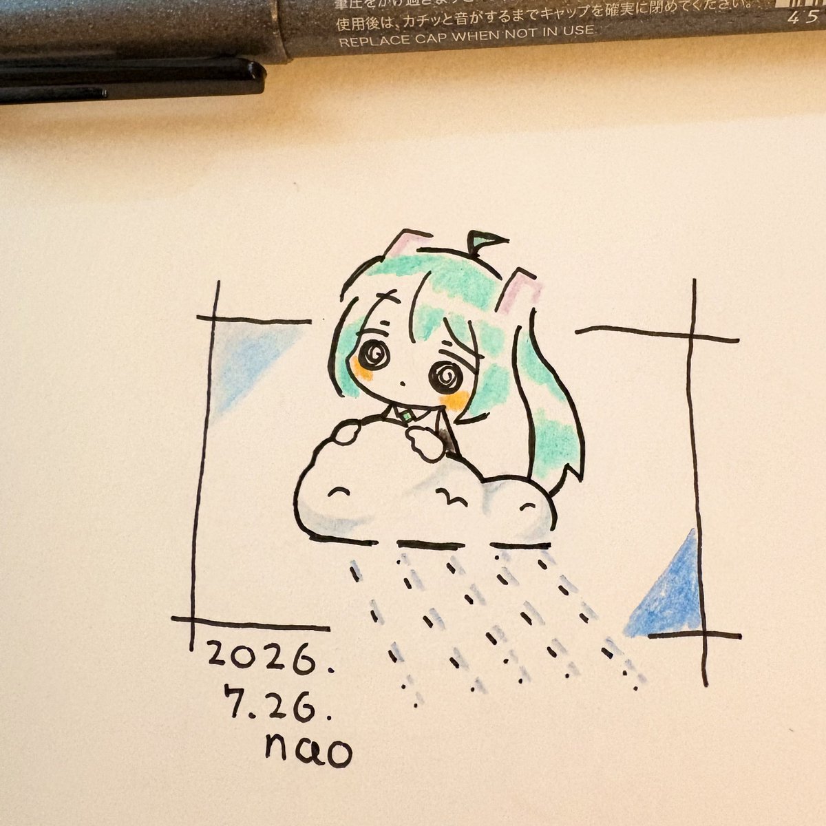 nao_774's tweet photo. 本日の初音ミクを描きました

🌧️適度な雨こーい https://t.co/UE0GIHkSRW