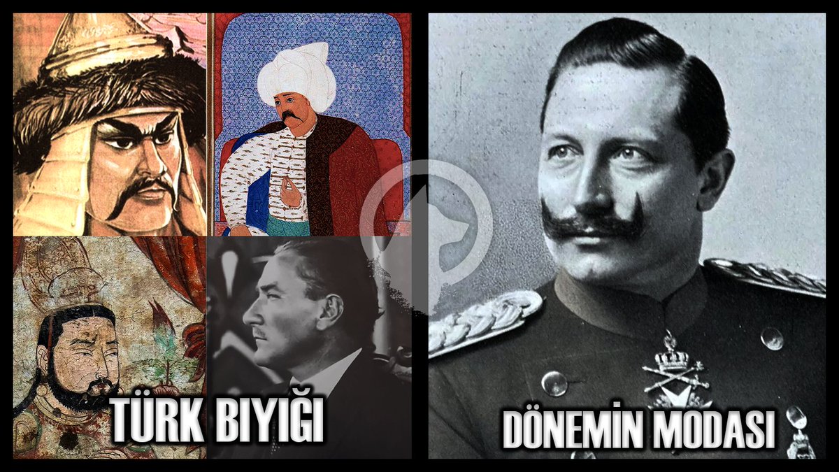 oekmener's tweet photo. prusyanın alman imparatorluğuna evrilmesi ve sonrasındaki dönemde popülerleşmiş alman kayzeri wilhelmin bıyığına Türk bıyığı demeyi bırakın. bir bedizin bu bıyığa sahip olması onu Türk kültürünün genel öğesi yapmaz.

yanlızca "biz bu bıyık tipini sevdik" deseniz sorun olmayacak. https://t.co/TBBBgLasmQ