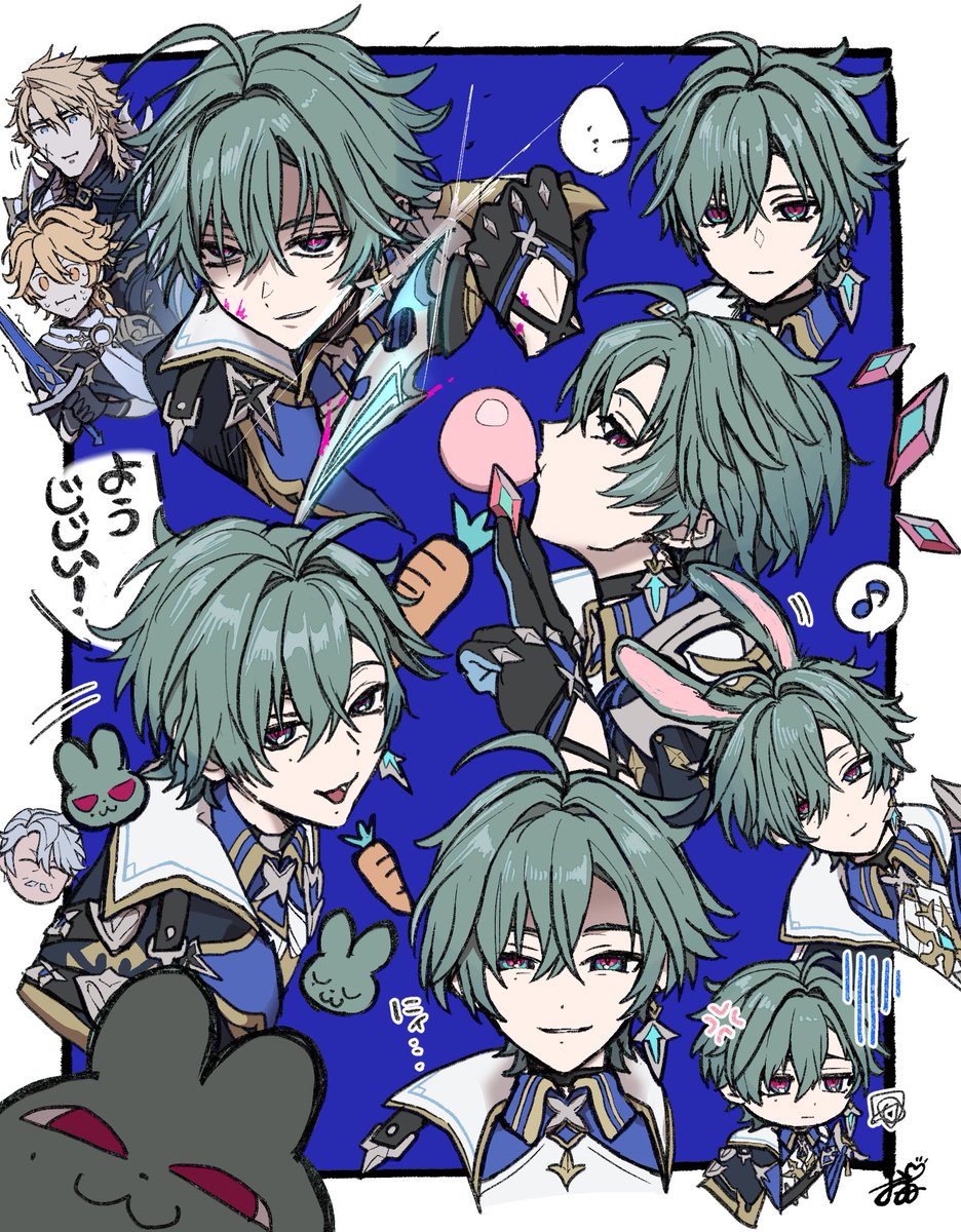hisameyasan's tweet photo. ハマりたての筆慣らしに描いた
好きな子ぎゅう詰めイラストお気に入り❕

ローエン、ラギー君、蜜璃ちゃん(雑多🙏🏻) https://t.co/zKwx0eKN0t