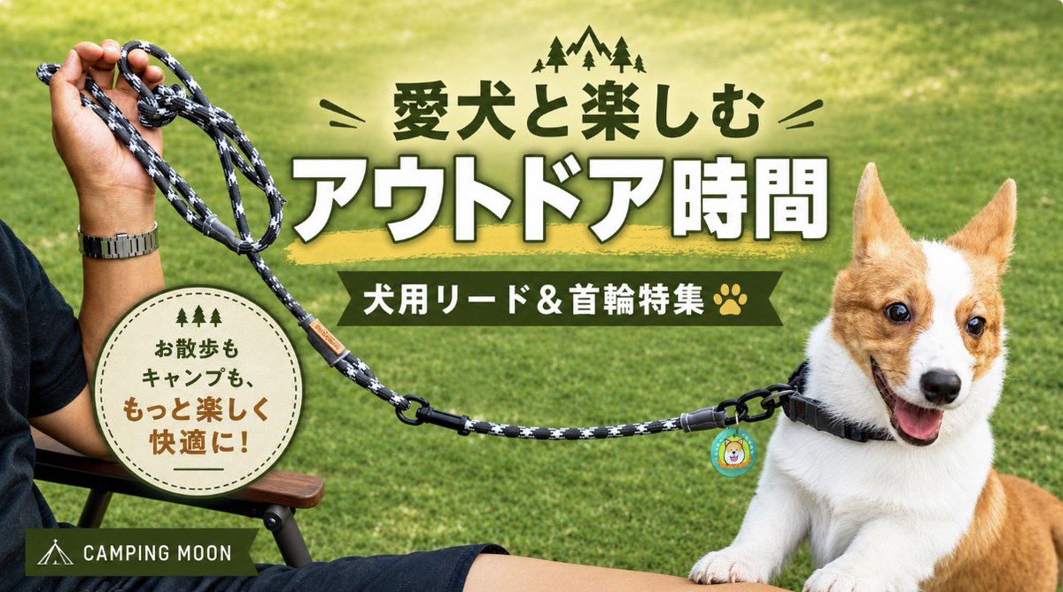 camping_moon's tweet photo. 🐾 愛犬とのアウトドアをもっと快適に│犬用リード・首輪シリーズ
https://t.co/sxXz4dimTz https://t.co/dUAs8B24NS