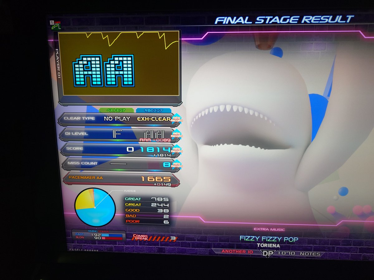 ham_nkreset's tweet photo. 弐寺、LV10のEx-Otogibanashi(DPA)フルコン、FIZZY FIZZY POP(DPA)をEXHARDクリア。 https://t.co/H30k7TmF5F