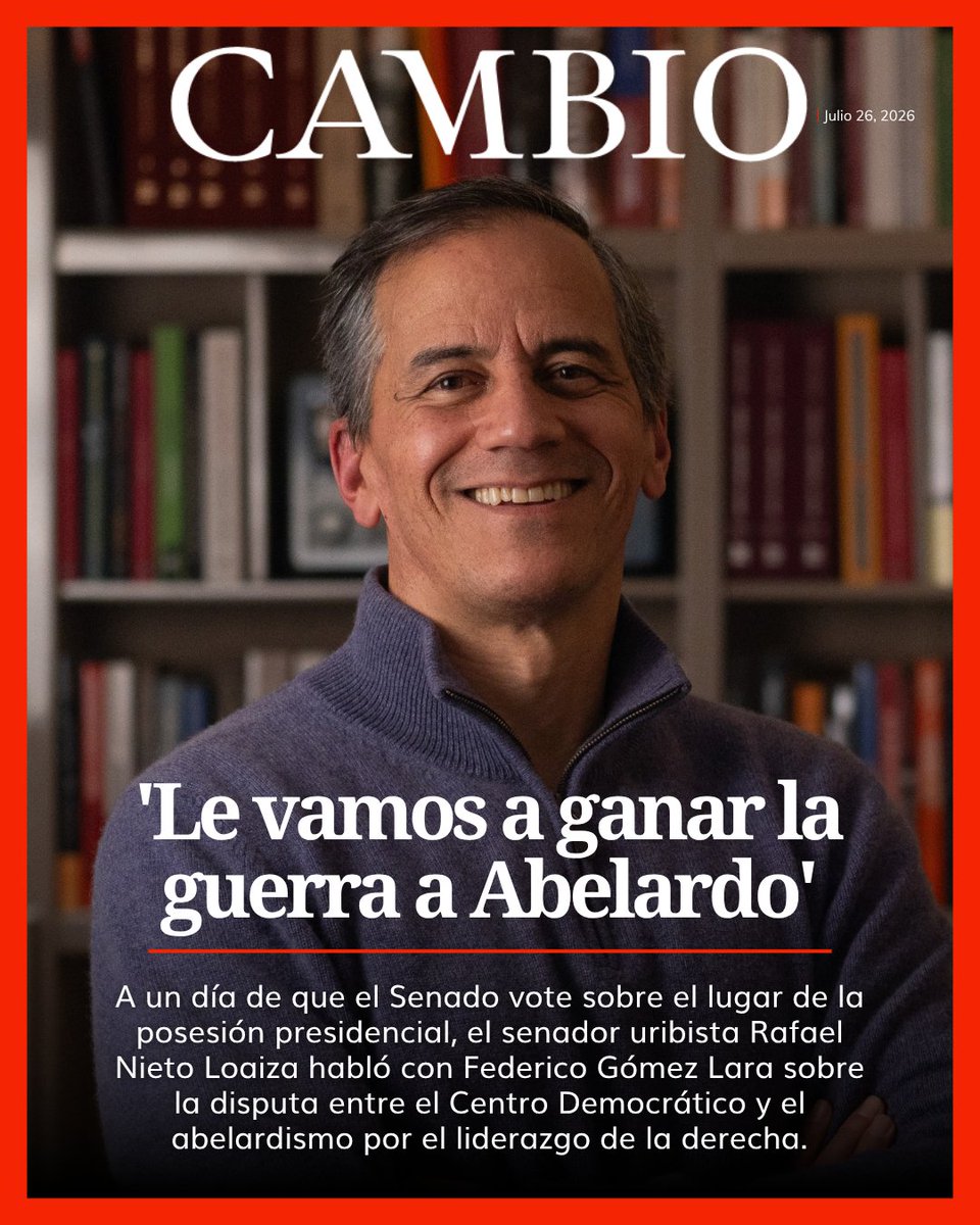 estoescambio's tweet photo. A un día de que el Senado vote la proposición sobre el lugar de la posesión presidencial, el senador uribista @RafaNietoLoaiza —quien lideró el debate contra la idea de una ceremonia en una guarnición militar— habló con @federicogomezla sobre la disputa entre el Centro Democrático y el abelardismo por el liderazgo de la derecha. 
https://t.co/Sxtc9hV6Ra