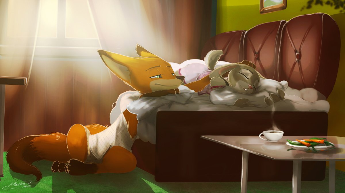 sidneyfmn's tweet photo. What comforts me in my day-to-day life is knowing that they are happy together, sharing a love that is calm and warm. #wildehopps #zootopia2 https://t.co/f3EC9xHdJU