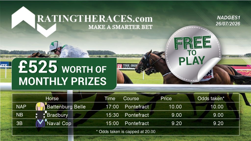 nadges1's tweet photo. My #RTRNaps are:

Battenburg Belle @ 17:00
Bradbury @ 15:30
Naval Cop @ 15:00

Sponsored by @RatingTheRaces - Enter for FREE here: https://t.co/aiNWsDavg7 https://t.co/kLw0TdRU8A