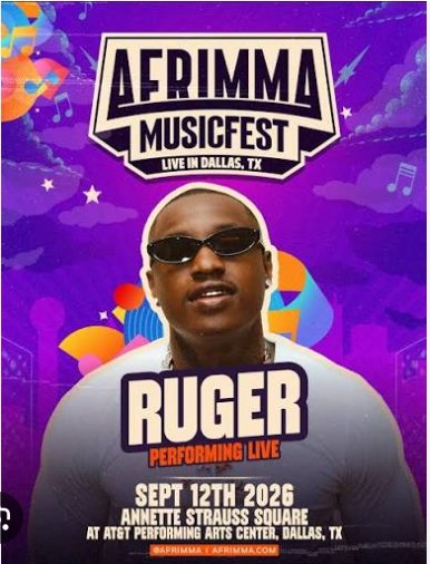 hereforruger's tweet photo. Ruger is booked to perform at the 2026 AFRIMMA Awards taking place in Dallas🇺🇸

Sept 12 is the BlownBoy RU's Day❤️ https://t.co/M0eahDESIV