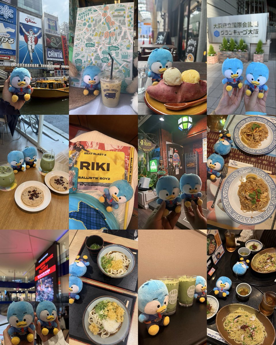 ballristik's tweet photo. brought pupu out to the world for the first time &amp; reunited with another pupu 🐧🇯🇵✈️
osaka &amp; gifu たのしかった enjoyed every second of it together 🐧🐧🩵🩵 
summer with bbz 🥹🍃

#BBZ_BEAT_BLAST_Z #BALLISTIKBOYZ https://t.co/YbJU5pDprU