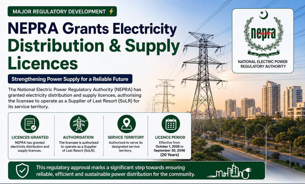 OfficialSEZMC's tweet photo. https://t.co/hfz1DvGHvg

#SEZMC #PakistanZindabad #investment #NEPRA #electricity #ElectricityDistribution

Disclaimer: Data and information are based on publicly reported sources; readers are encouraged to refer to the original report for complete details. https://t.co/6ABeSo4prI