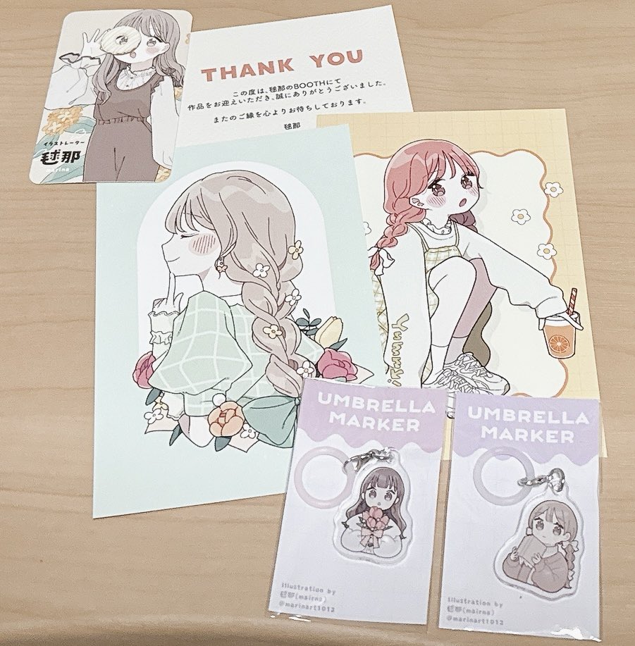 _rnl09's tweet photo. BOOTHで購入したの届きました〜！
絶対欲しいー！と思ってたので通販有難かった〜

アンブレラマーカーは
お借りしてるフリーアイコンの子を買いました！
やっぱ可愛い〜〜！嬉しい🥰

ありがとうございました＊ https://t.co/wuxFr64JGN
