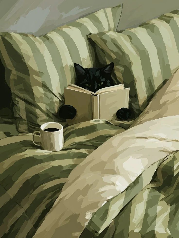 AlexandraSoro's tweet photo. “Breathe slowly. 
The world can wait a few more chapters.” ☕📖💚

Unknown artist. 🖌🌹 https://t.co/sjgtY0wTB9