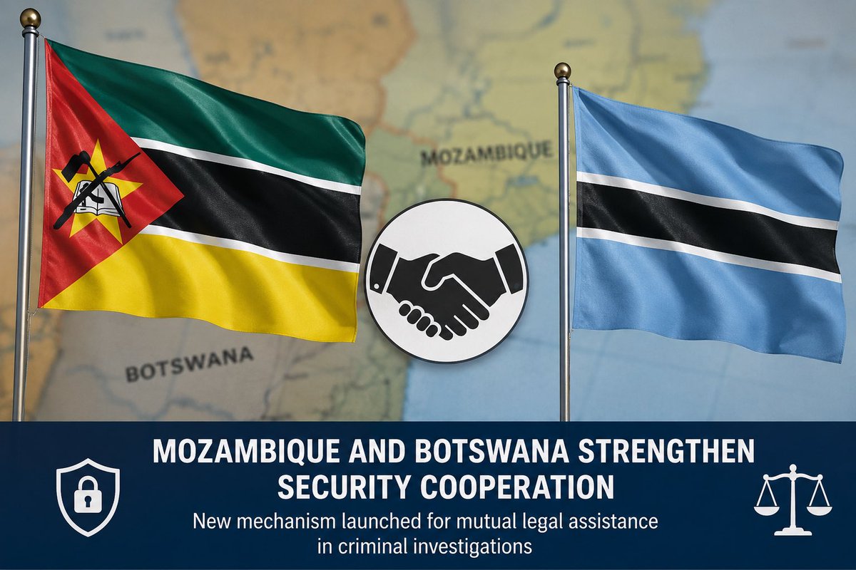 MzPulse1's tweet photo. Mozambique and Botswana have launched a new mutual legal assistance mechanism to exchange evidence and intelligence in criminal investigations, strengthening cross-border cooperation against organized crime and enhancing regional security. 🇲🇿🇧🇼 https://t.co/C4dLQevu4c