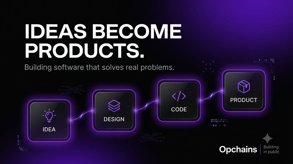 Opchains_dev's tweet photo. Building software is more than writing code.
It’s understanding users.
Solving real problems.
Turning ideas into products people love.
At Opchains, we build with purpose. ⚡
Building in public. https://t.co/wuoHTDeyzJ
