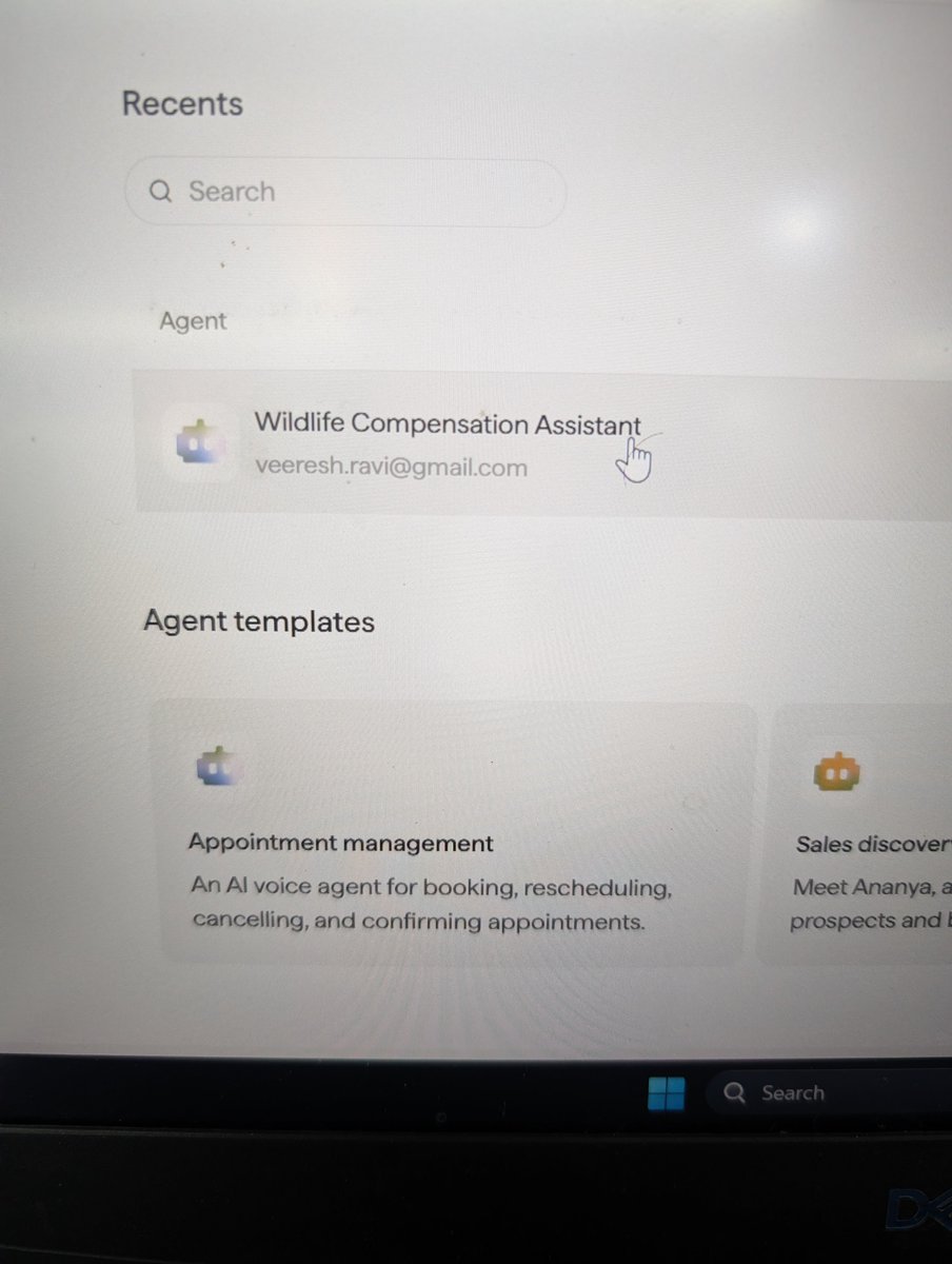 Veeresh_11's tweet photo. No call centers. No language barrier. No missed deadlines. Just a phone call that files your wildlife compensation claim built in @SarvamAI x @GrowthX_Club
hackathon. https://t.co/GdziQ4W5fj