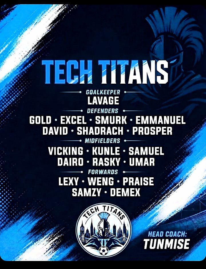 COLPHYS's tweet photo. ⚡️ THE TITANS HAVE ARRIVED! ⚡️
Tech Titans are locked in and ready to battle for glory at the CSL 4.0. 🏆
From the backline to the attack, this squad is packed with talent, hunger, and one mission:
COMPETE. CONQUER. CHAMPION. 💙⚔️
Meet the Tech Titans. 🛡️ https://t.co/5gKvWztFwv